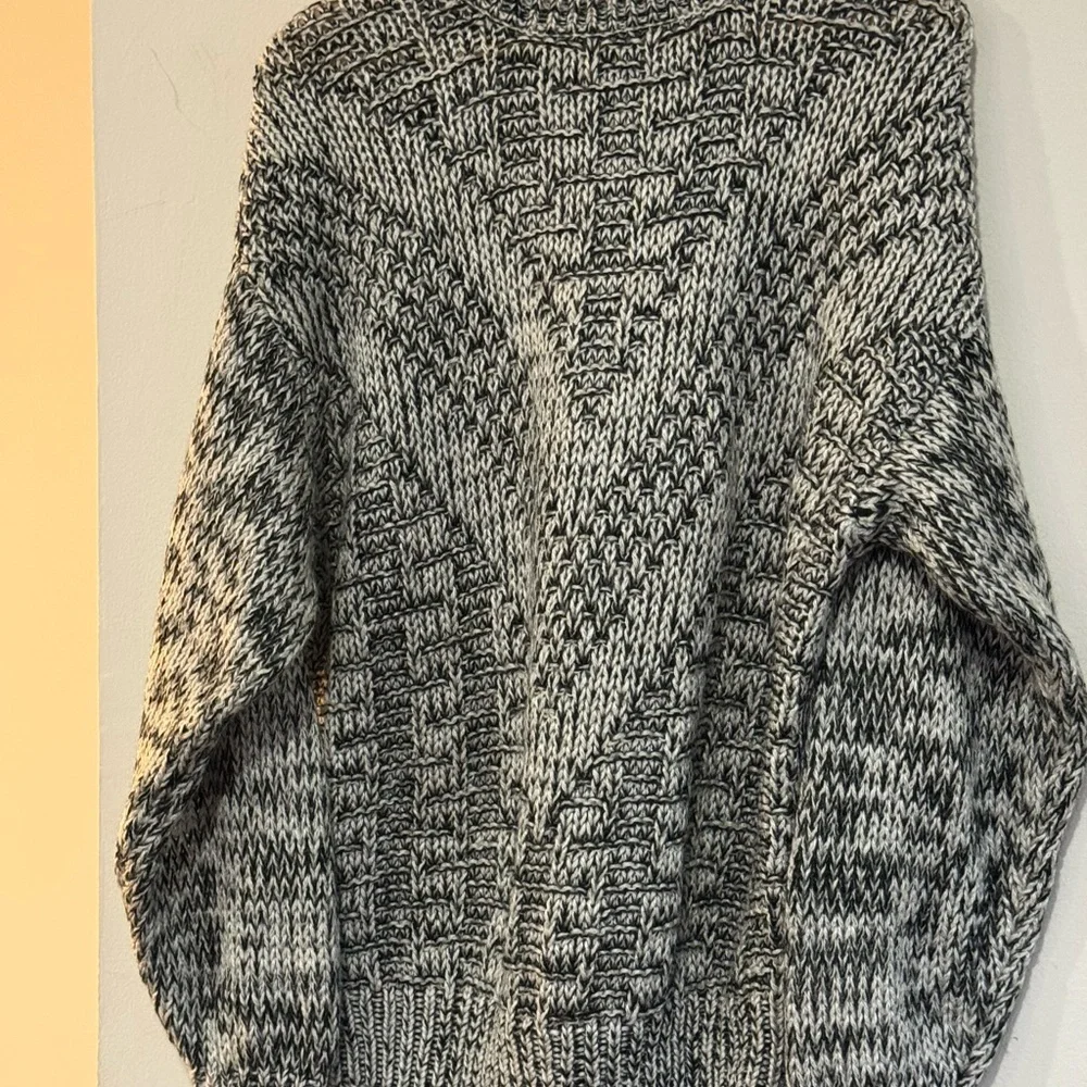 Vintage Tomato Chunky Knit Sweater Gray Black Marled Oversized* L|Xl - Picture 4 of 5